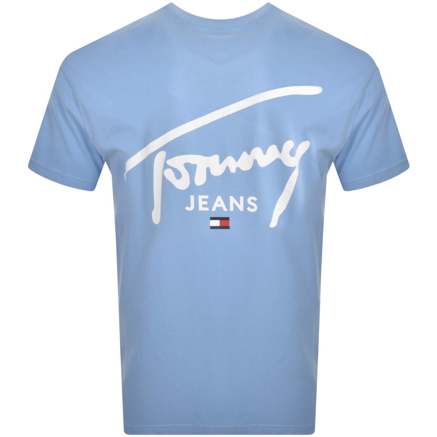 Tommy Jeans Signature Print T Shirt Blue